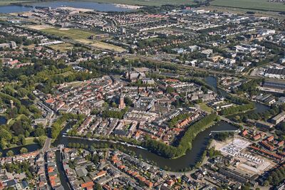 Luchtfoto van Woerden.