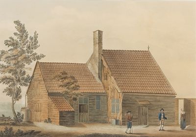 Vervaardiger onbekend, Czaar Peterhuisje, Zaandam, 1700, aquarelverf, inkt, papier, 39,2 x 56,8 centimeter, Inventarisnummer R1674