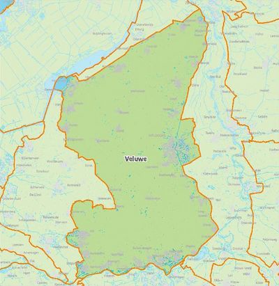 Kaart van Veluwe.