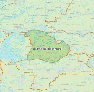 Kaart van Land van Heusden en Altena.