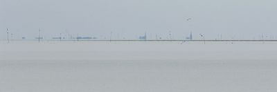 Panoramische foto van de Waddenzee.