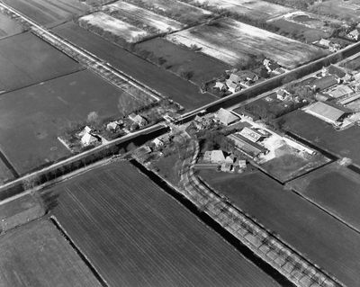 Zwart-wit luchtfoto van de Compagnonsvaart.