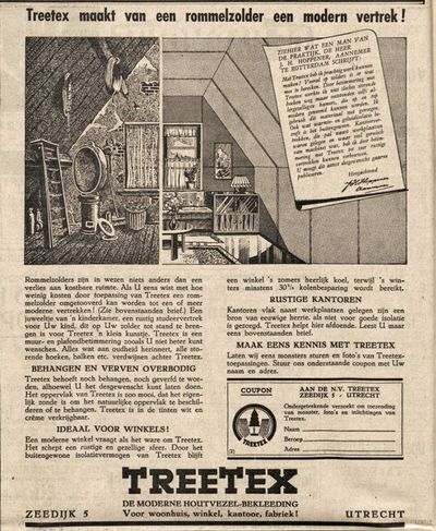 Advertentie van Treetex in radiobode, 1936