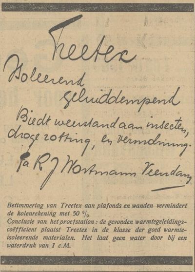 Advertentie van Treetex met conclusie van proefstation, 1931