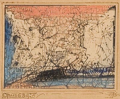 A.A. Plasschaert, Opus 639: De Hemelordener (1900-1941), tekening, werk op papier, 16,6 x 20 centimeter, Inventarisnummer AB3481