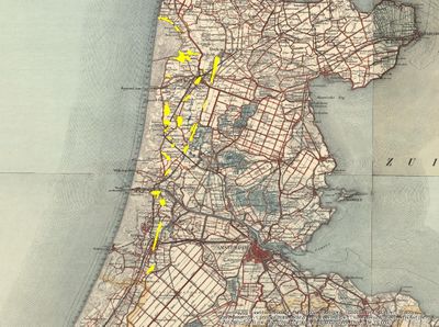Kaart van geesten in Noord-Kennemerland.