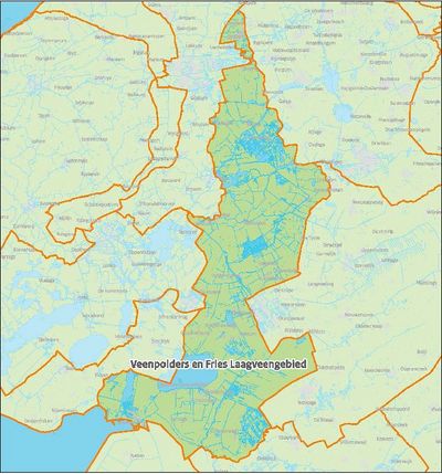 Kaart van Veenpolders en Fries Laagveengebied