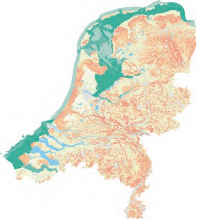 Kaart van Nederland met IKAW gebieden