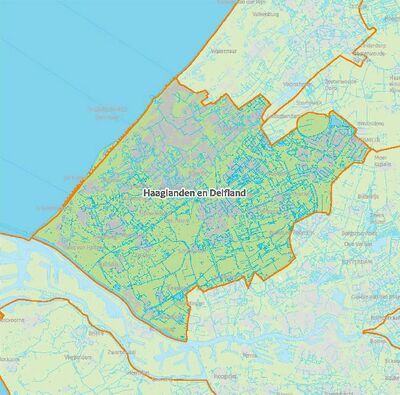 Kaart van Haaglanden en Delfland.