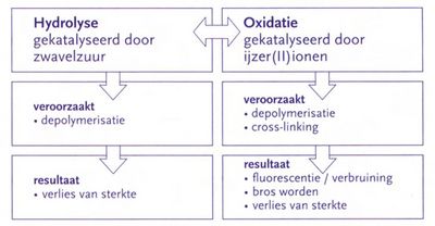 Schematische weergave hydrolyse en oxidatie