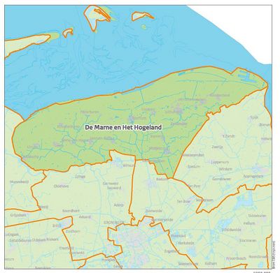 Kaart van De Marne en het Hogeland